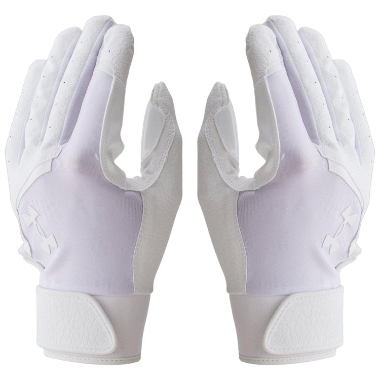 アンダーアーマー UNDER ARMOUR バッティンググローブ white 一般 高校野球対応 1384746 -刺繍対応