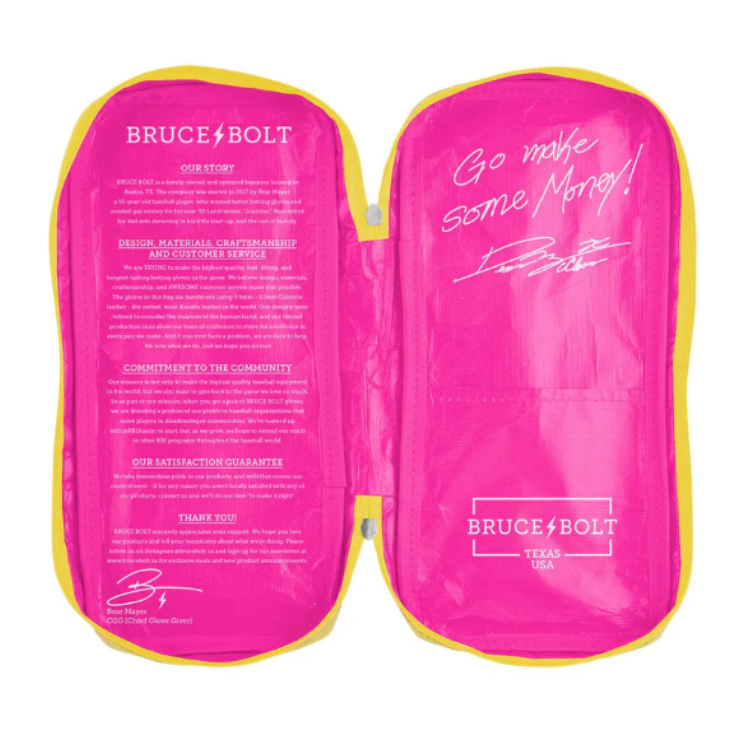 BRUCE BOLT ブルースボルト バッティンググローブ ロングカフ - Pink/Yellow