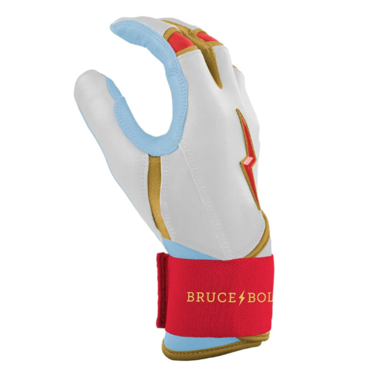 BRUCE BOLT ブルースボルト バッティンググローブ ロングカフ - White/Red/Gold