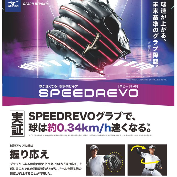 ミズノプロ MizunoPro スピードレボ グローブ 硬式用グラブ ブラック  伊藤モデル 1AJGH32001 - 刺繍対応