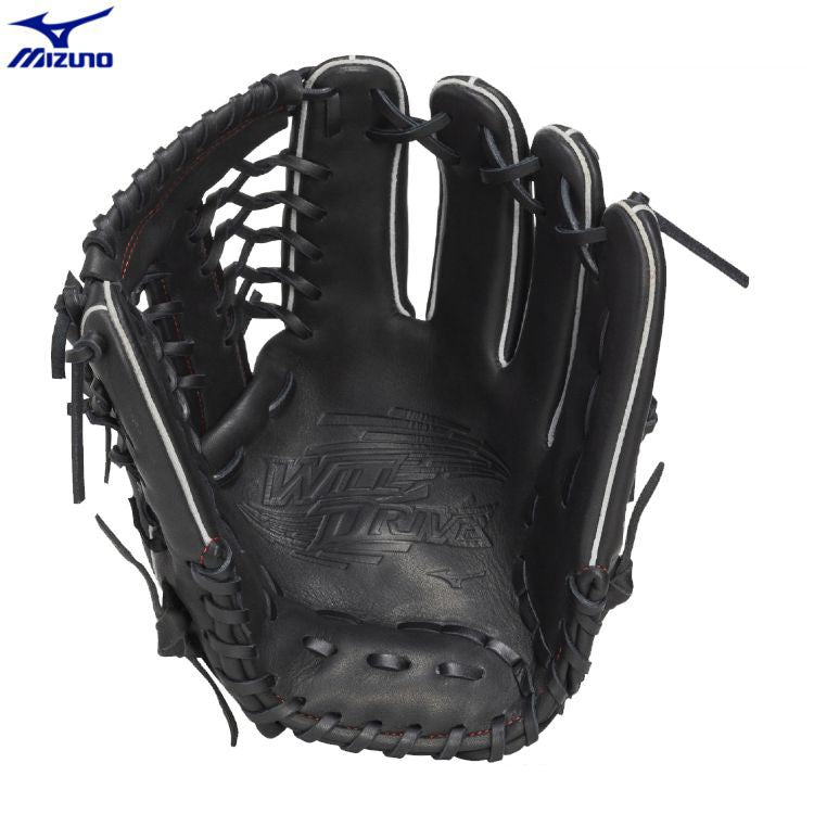 ミズノ Mizuno 外野手用グローブ 軟式用グラブ ブラック サイズ14 大人用 1AJGR34607- 刺繍対応