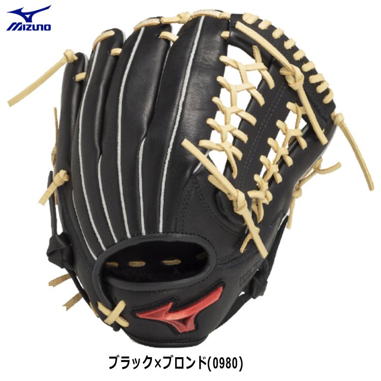 ミズノ Mizuno オールラウンド用グローブ 軟式用グラブ ブラック サイズL 少年用 1AJGY32340 - 刺繍対応