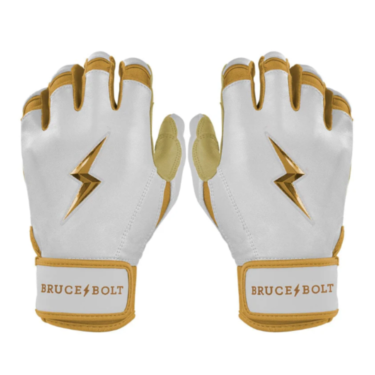 BRUCE BOLT ブルースボルト バッティンググローブ ショートカフ - White/Gold