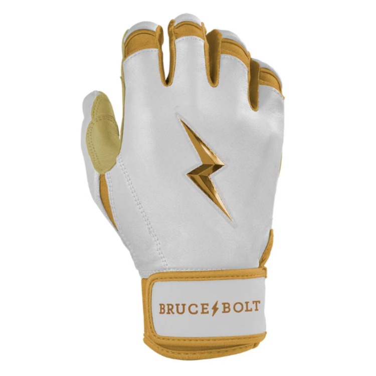 BRUCE BOLT ブルースボルト バッティンググローブ ショートカフ - White/Gold