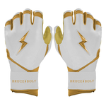 BRUCE BOLT ブルースボルト バッティンググローブ ショートカフ - White/Gold