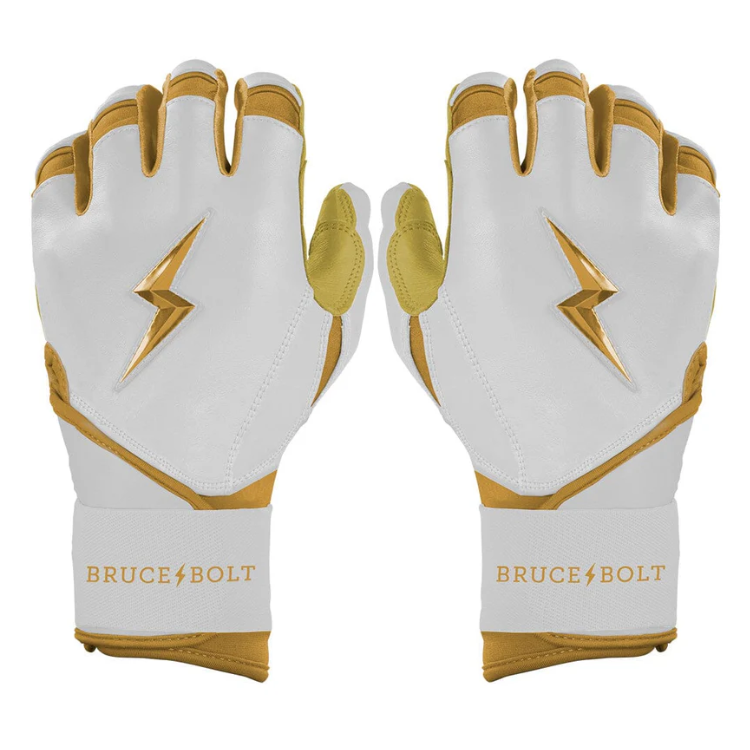 BRUCE BOLT ブルースボルト バッティンググローブ ショートカフ - White/Gold