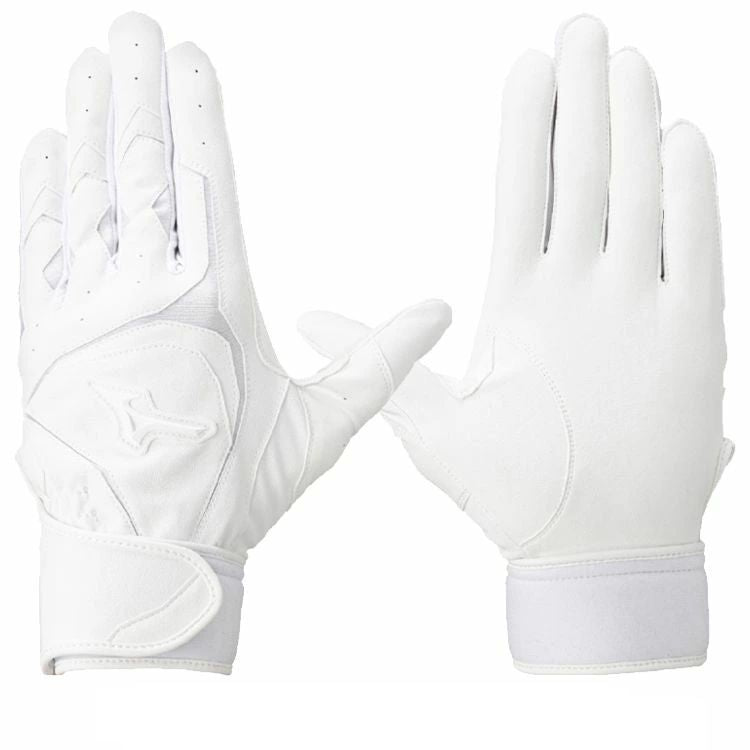 ミズノ Mizuno バッティンググローブ ホワイト×ホワイト 一般 ジュニア 高校野球対応 1EJEH295 -刺繍対応