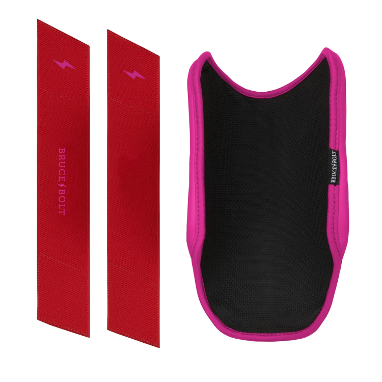 BRUCE BOLT ブルースボルト エルボーガード 硬式軟式兼用 ダブルベルト - Red/Pink