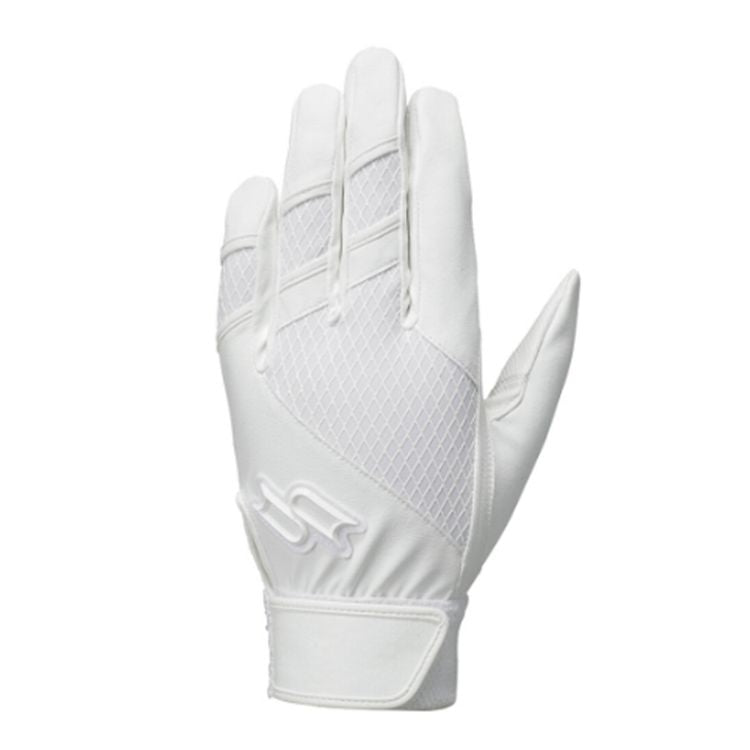 エスエスケイ SSK バッティンググローブ ホワイト 一般 高校野球対応 EBG3003W -刺繍対応