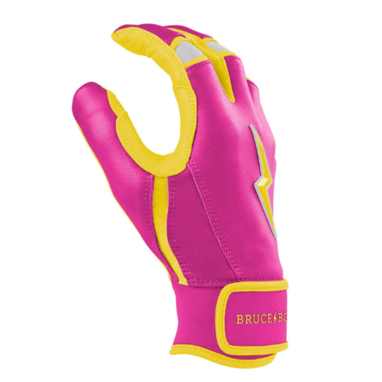 BRUCE BOLT ブルースボルト バッティンググローブ ショートカフ - Pink/Yellow