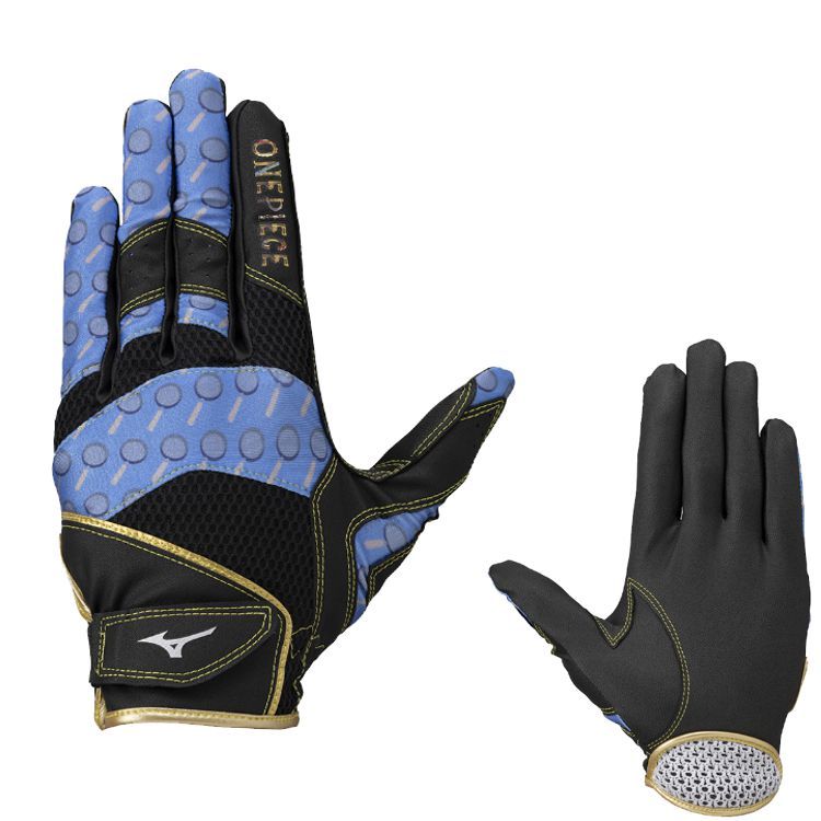 ミズノ Mizuno 守備手袋 ブラック×ブルー×ゴールド 一般 1EJED086
