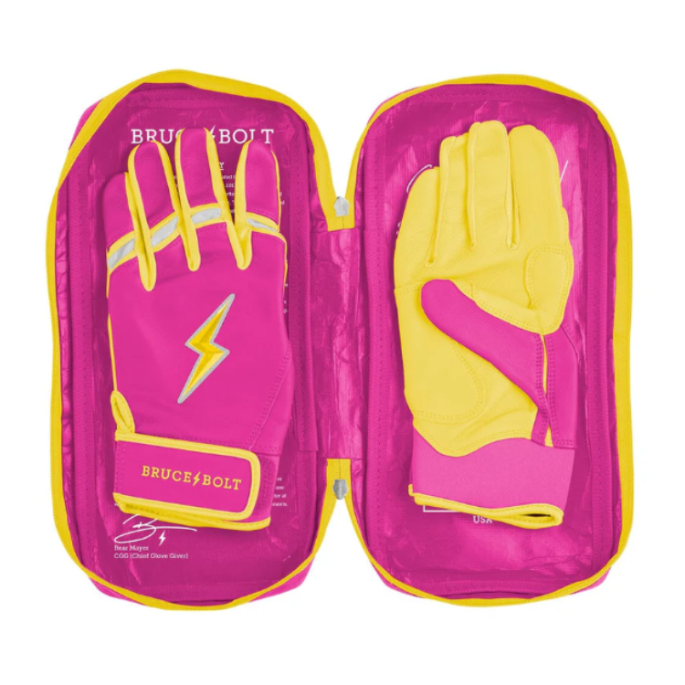 BRUCE BOLT ブルースボルト バッティンググローブ ショートカフ - Pink/Yellow
