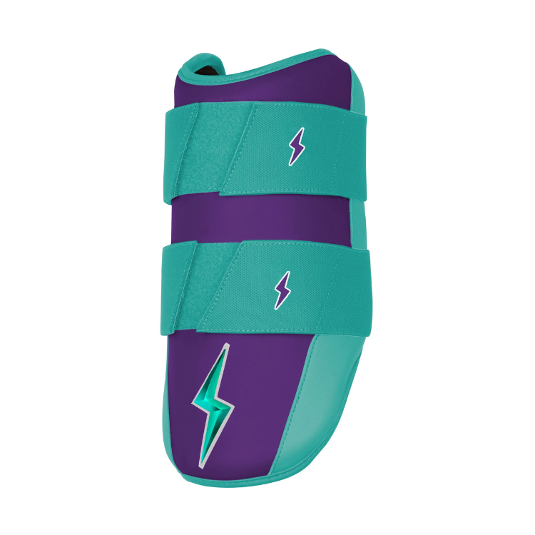 BRUCE BOLT ブルースボルト エルボーガード 硬式軟式兼用 ダブルベルト - Purple/Teal