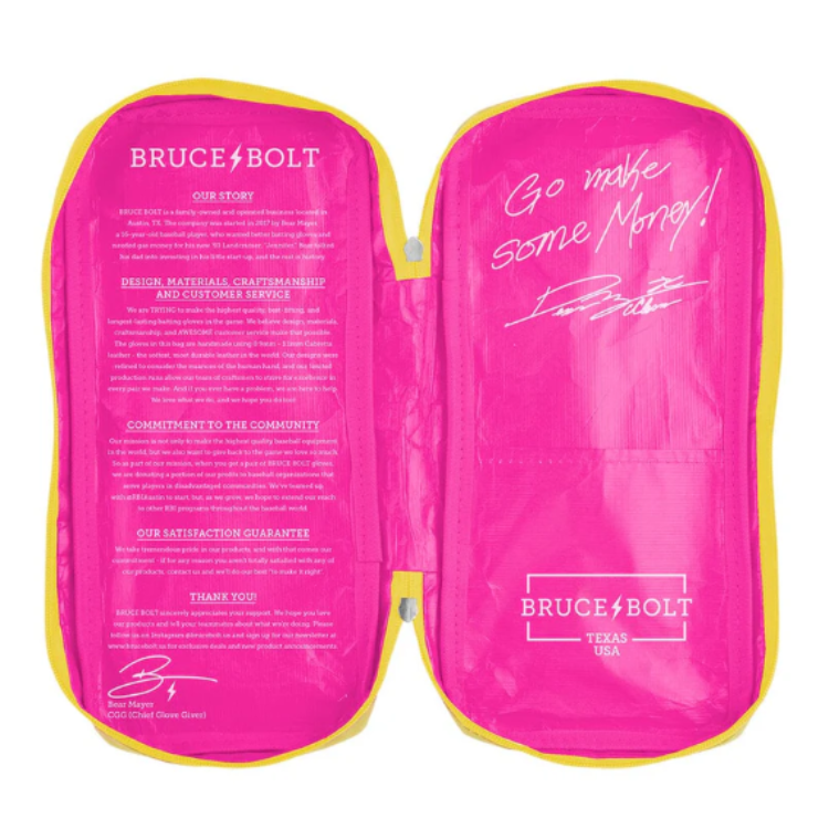 BRUCE BOLT ブルースボルト バッティンググローブ ショートカフ - Pink/Yellow