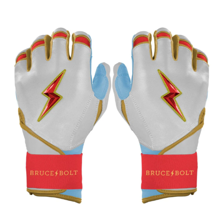 BRUCE BOLT ブルースボルト バッティンググローブ ロングカフ - White/Red/Gold