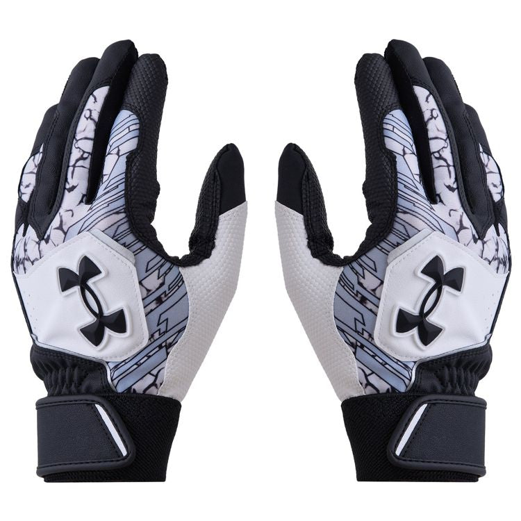 アンダーアーマー UNDER ARMOUR バッティンググローブ Black×White×Black 一般 6001310 -刺繍対応