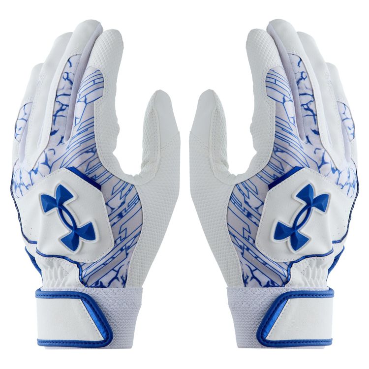 アンダーアーマー UNDER ARMOUR バッティンググローブ White×TeamRoyal 一般 6001310 -刺繍対応