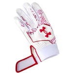 アンダーアーマー UNDER ARMOUR バッティンググローブ White×Red 一般 6001310 -刺繍対応
