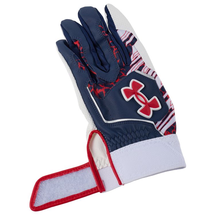 アンダーアーマー UNDER ARMOUR バッティンググローブ Midnight Navy×White×Red 一般 6001310 -刺繍対応