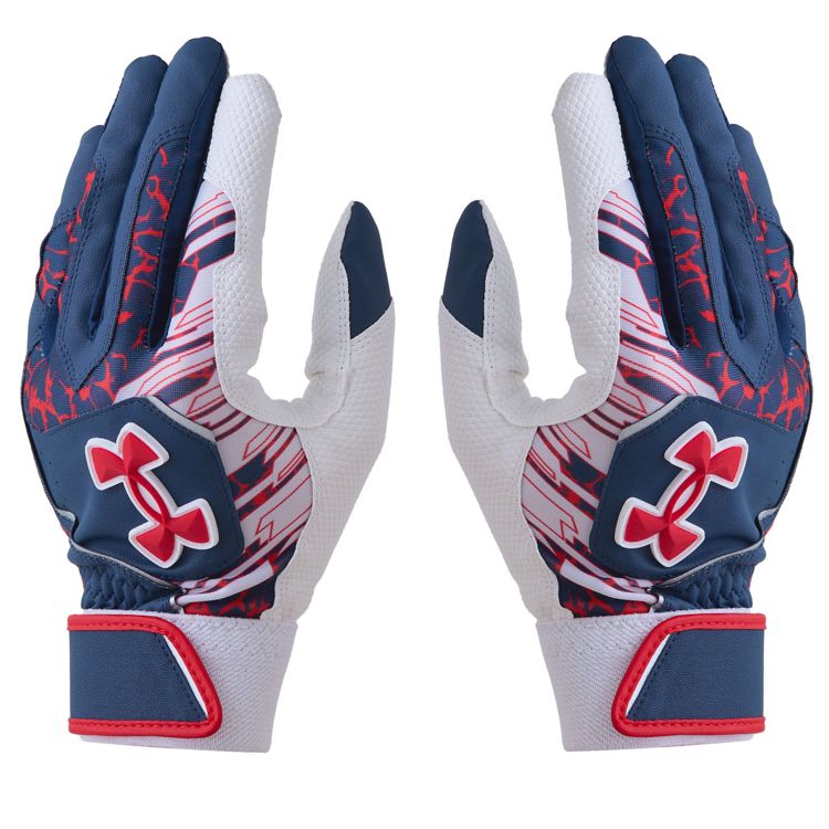 アンダーアーマー UNDER ARMOUR バッティンググローブ Midnight Navy×White×Red 一般 6001310 -刺繍対応