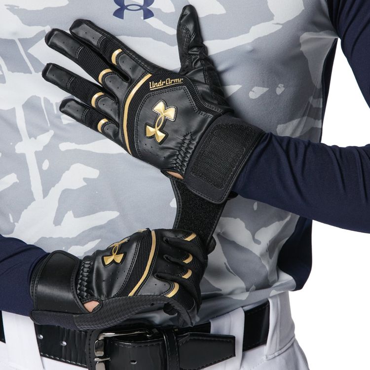 アンダーアーマー UNDER ARMOUR バッティンググローブ Black×Black 一般 6001314 -刺繍対応