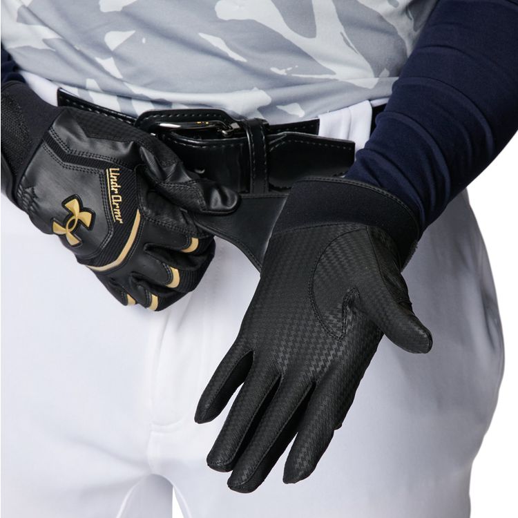 アンダーアーマー UNDER ARMOUR バッティンググローブ Black×Black 一般 6001314 -刺繍対応