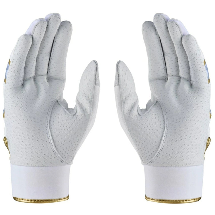 アンダーアーマー UNDER ARMOUR バッティンググローブ White×Metallic Gold 一般 6012834 -刺繍対応