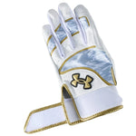 アンダーアーマー UNDER ARMOUR バッティンググローブ White×Metallic Gold 一般 6012834 -刺繍対応