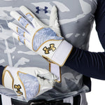 アンダーアーマー UNDER ARMOUR バッティンググローブ White×Metallic Gold 一般 6012834 -刺繍対応