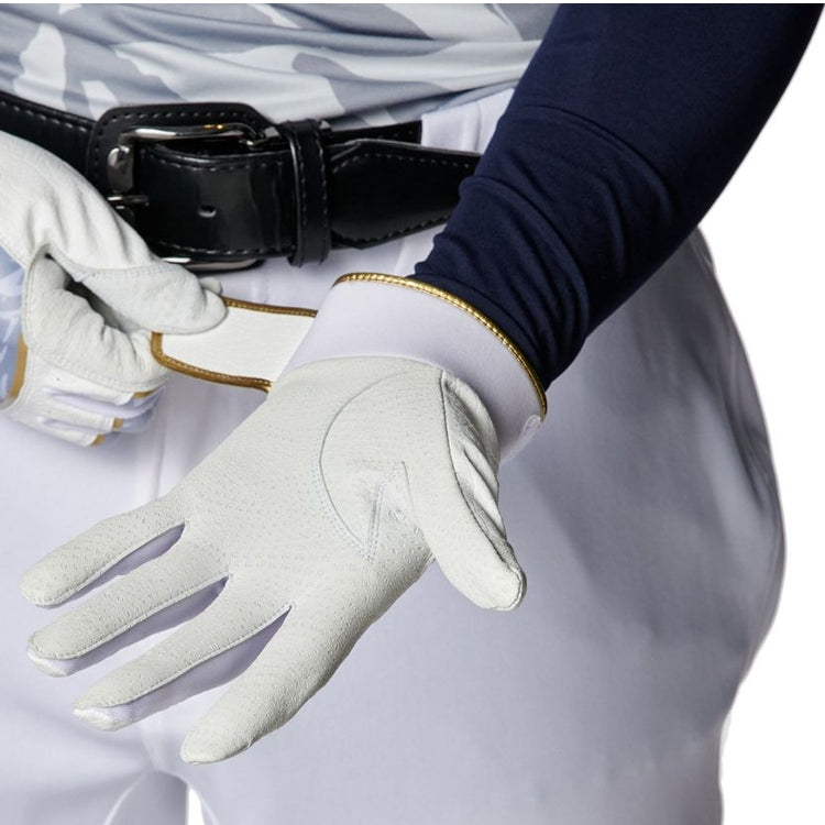 アンダーアーマー UNDER ARMOUR バッティンググローブ White×Metallic Gold 一般 6012834 -刺繍対応
