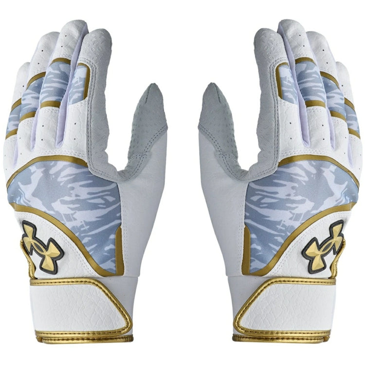 アンダーアーマー UNDER ARMOUR バッティンググローブ White×Metallic Gold 一般 6012834 -刺繍対応