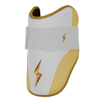 BRUCE BOLT ブルースボルト エルボーガード 硬式軟式兼用 シングルベルト - White/Gold