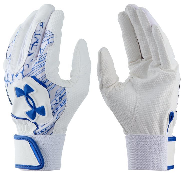 アンダーアーマー UNDER ARMOUR バッティンググローブ White×Team Royal ジュニア 6001317 -刺繍対応