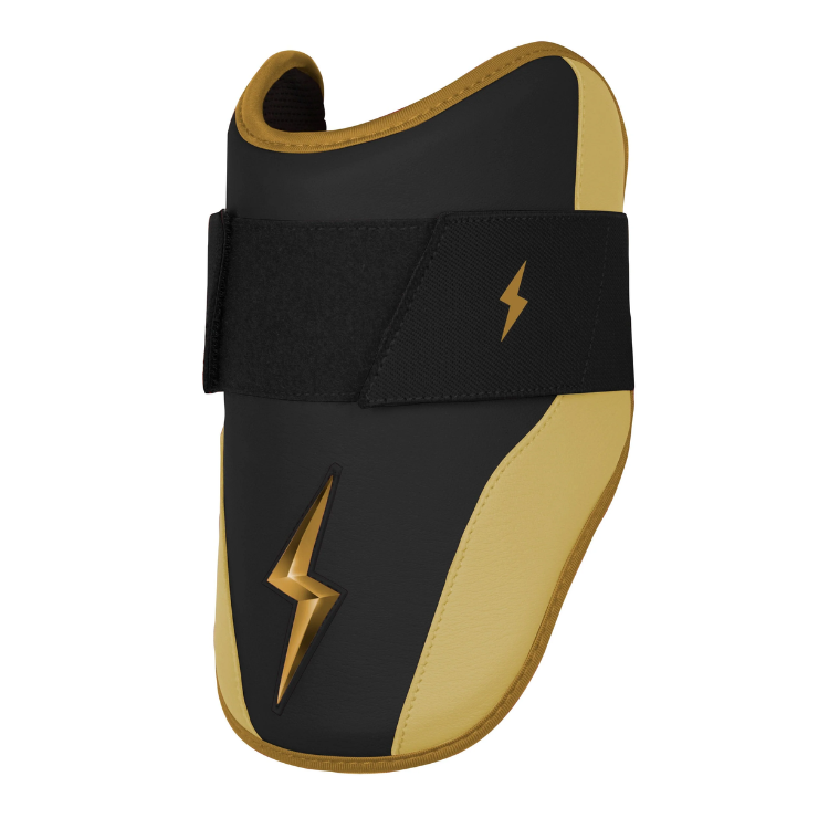 BRUCE BOLT ブルースボルト エルボーガード 硬式軟式兼用 シングルベルト - Black/Gold