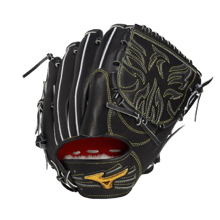ミズノプロ mizunopro 投手用グローブ 硬式用グラブ ブラック サイズ11 大人用 1AJGH35201 - 刺繍対応