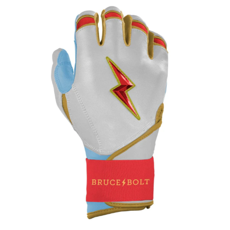 BRUCE BOLT ブルースボルト バッティンググローブ ロングカフ - White/Red/Gold