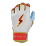 BRUCE BOLT ブルースボルト バッティンググローブ ショートカフ - White/Red/Gold