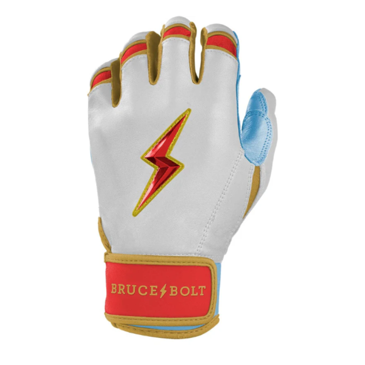 BRUCE BOLT ブルースボルト バッティンググローブ ショートカフ - White/Red/Gold