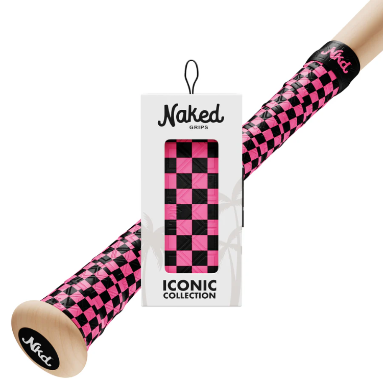 Naked Grips ネイキッドグリップス 野球 グリップテープ - NEON PINK & BLACK CHECKERS