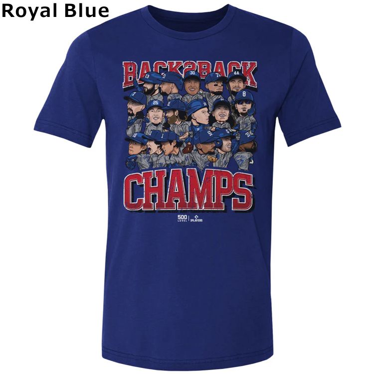 500LEVEL ドジャース 優勝 Tシャツ 大谷翔平 大人用 ロイヤルブルー