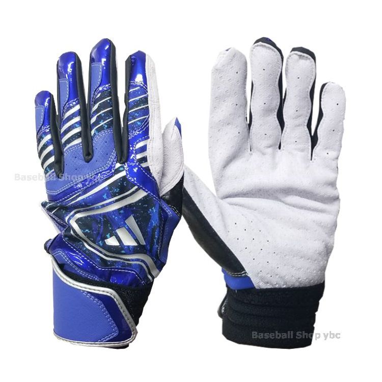 アディダス adidas バッティンググローブ ブルー×シルバー 一般  LBG304 -マーキング対応